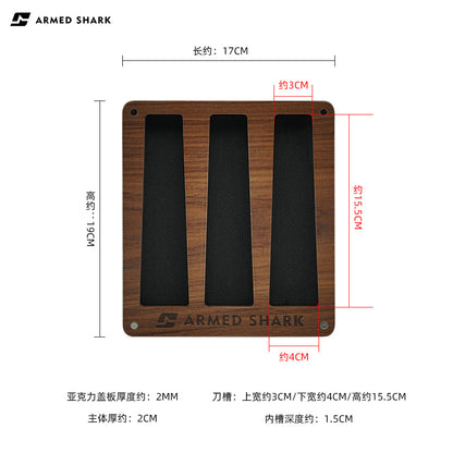 Armed Shark Balisong Trainer Walnut Display Stand