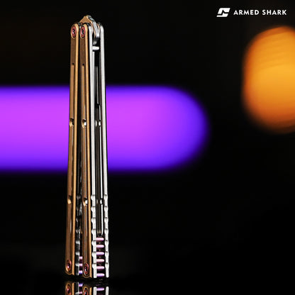 Armed Shark Krake Raken v3 Titanium Silvery balisong trainer