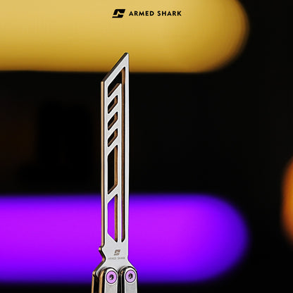 Armed Shark Krake Raken v3 Titanium Silvery balisong trainer