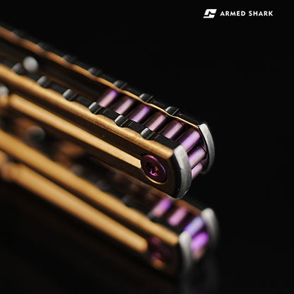 Armed Shark Krake Raken v3 Titanium Silvery balisong trainer