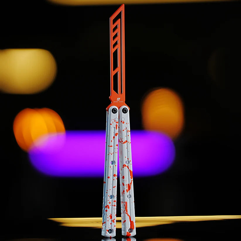 Side view of Armed Shark Ceramic Splash Edition Krake Raken trainer in white and orange