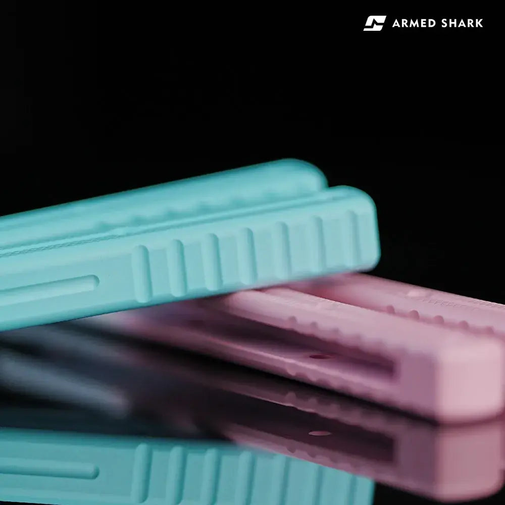 Armed Shark Krake Raken v3 Ceramic Balisong Trainer – anodized blue and pink handle comparison