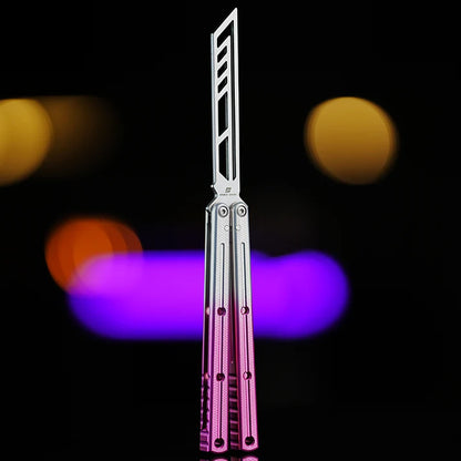 Armed Shark Krake Raken v3 balisong trainer Donut gradient pink-blue edition