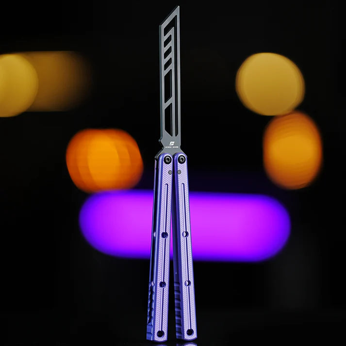 Armed Shark Krake Raken v3 balisong trainer Light Purple edition