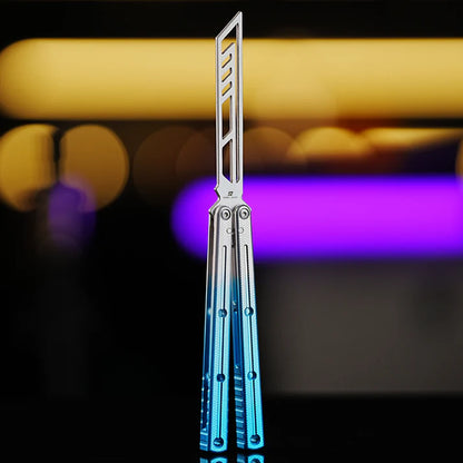 Armed Shark Krake Raken v3 balisong trainer Pure Silver D variant