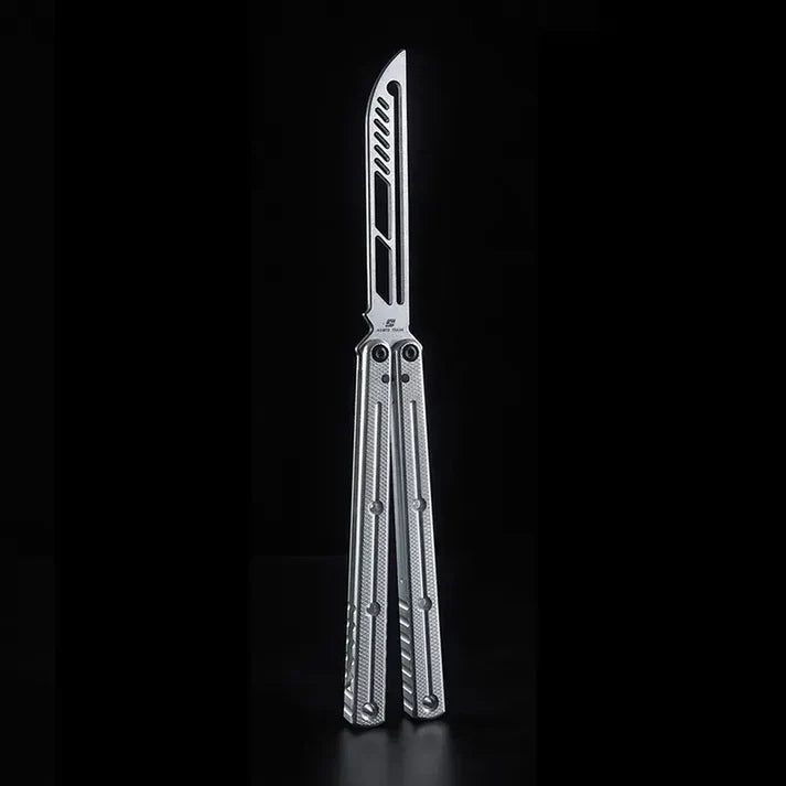 Armed Shark Krake Raken v3 balisong trainer Silver Black edition