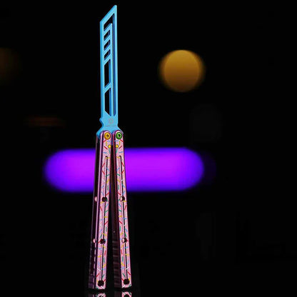 Armed Shark Krake Raken v3 balisong trainer Silver Pink edition