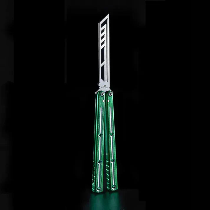 Armed Shark Krake Raken v3 balisong trainer Slot Green edition