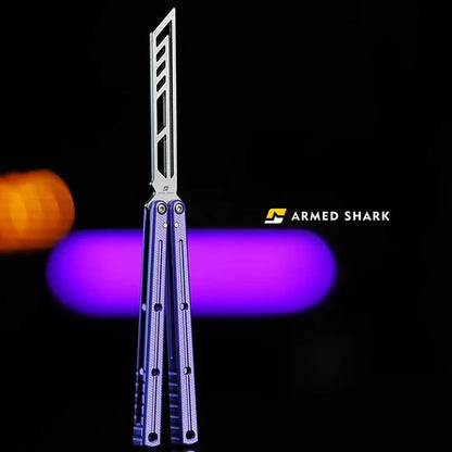 Armed Shark Krake Raken v3 balisong trainer Soft Purple edition